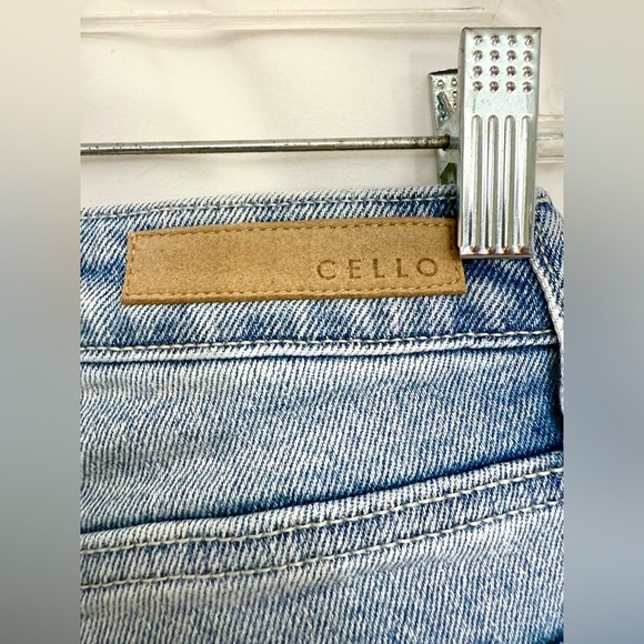 Cello High Rise Straight Leg Destroyed Ankle Length Jeans With Distressed Hem - Picture 9 of 11